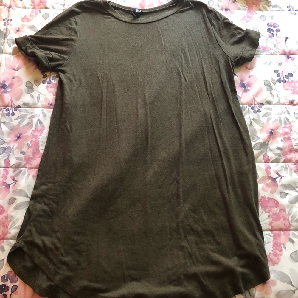 Olive green t-shirt dress